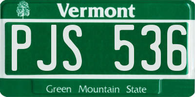 VT license plate PJS536