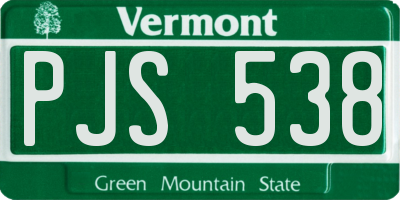 VT license plate PJS538