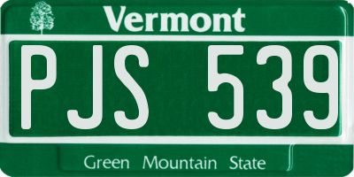 VT license plate PJS539