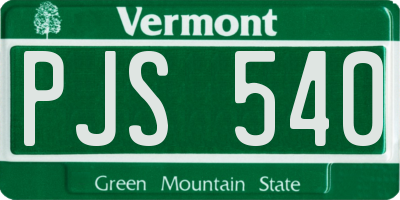 VT license plate PJS540