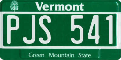 VT license plate PJS541