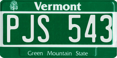 VT license plate PJS543
