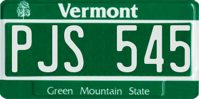 VT license plate PJS545