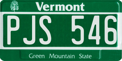VT license plate PJS546