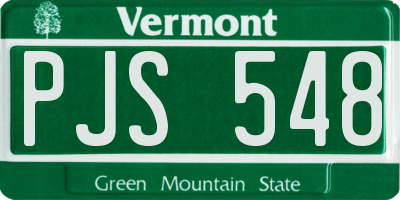 VT license plate PJS548