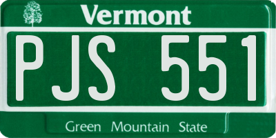 VT license plate PJS551