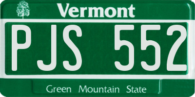 VT license plate PJS552