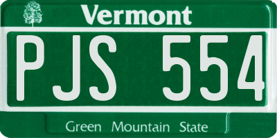 VT license plate PJS554