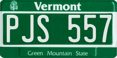 VT license plate PJS557