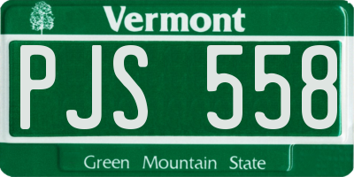 VT license plate PJS558
