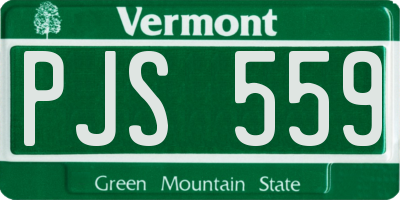 VT license plate PJS559