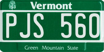 VT license plate PJS560