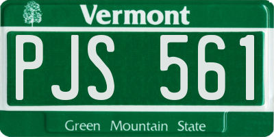 VT license plate PJS561
