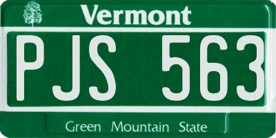 VT license plate PJS563