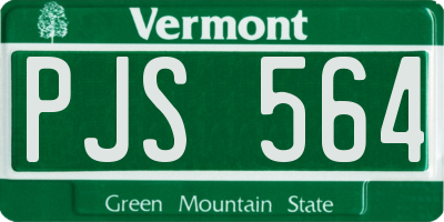 VT license plate PJS564