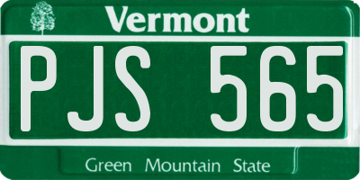 VT license plate PJS565