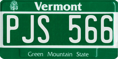 VT license plate PJS566
