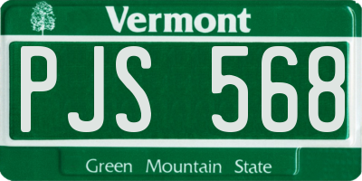 VT license plate PJS568