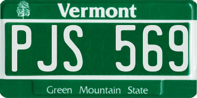 VT license plate PJS569