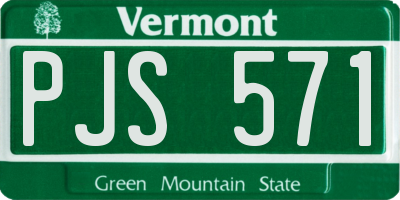VT license plate PJS571