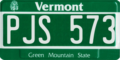 VT license plate PJS573
