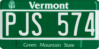 VT license plate PJS574