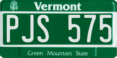 VT license plate PJS575