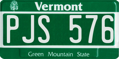 VT license plate PJS576