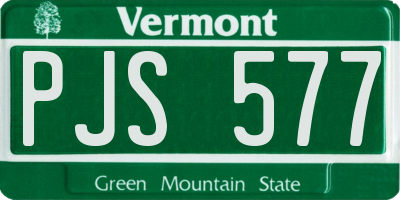 VT license plate PJS577
