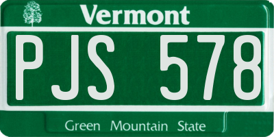 VT license plate PJS578