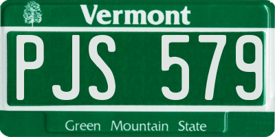 VT license plate PJS579