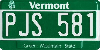 VT license plate PJS581