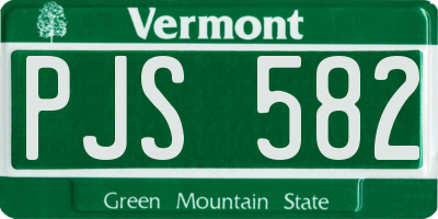 VT license plate PJS582