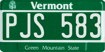 VT license plate PJS583