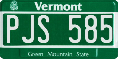 VT license plate PJS585