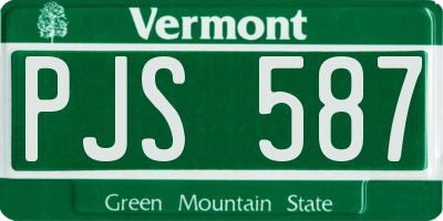 VT license plate PJS587