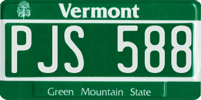 VT license plate PJS588
