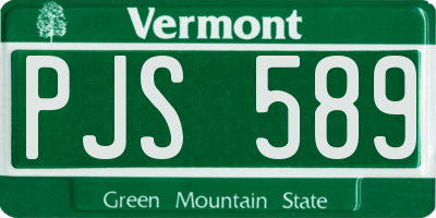 VT license plate PJS589
