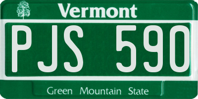 VT license plate PJS590