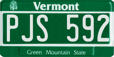 VT license plate PJS592