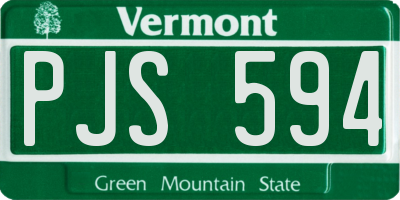 VT license plate PJS594
