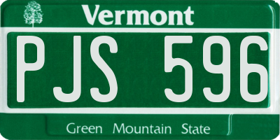 VT license plate PJS596