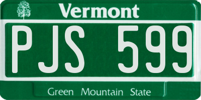 VT license plate PJS599