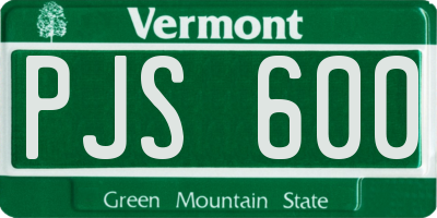 VT license plate PJS600