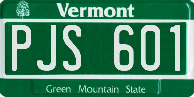 VT license plate PJS601