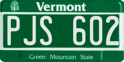 VT license plate PJS602