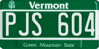 VT license plate PJS604