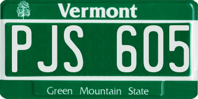 VT license plate PJS605