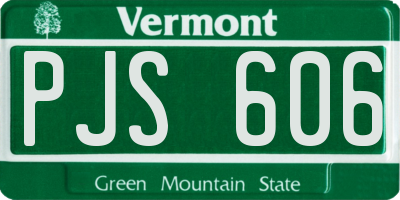 VT license plate PJS606