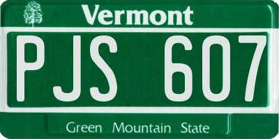 VT license plate PJS607